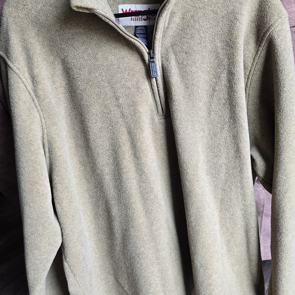 Wrangler Beige Quarter-Zip Fleece Pullover